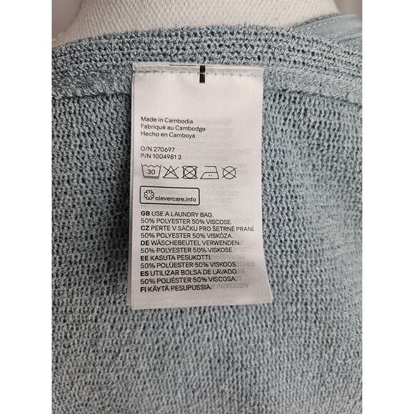 H&M WOMAN'S KNIT TUNIC BLOUSE TOP GRAY/BLUE SIZE XS - Picture 8 of 9